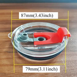 Universal Splash-Proof Sealing Lid for Tumblers and Water Bottles (Red inner 3.11inch)