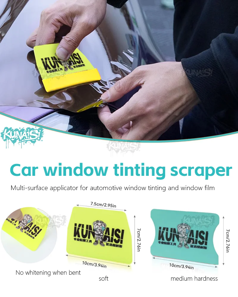 KUNAISI Auto Film Wrap Tool Kit Rakel Set Vinyl Schaber Cutter Fahrzeug Fenster Tönung Wrapping Werkzeuge Vinyl Spachtel Auto Zubehör – Detail 2