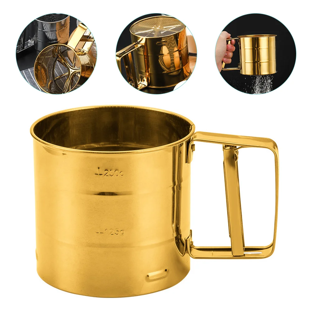 

Kitchen Bake Tool Supply Handheld Flour Sifter Baking Flour Shaker Hand Press Flour Sifter Coffee Mesh Shaker Hand Flour Squeeze