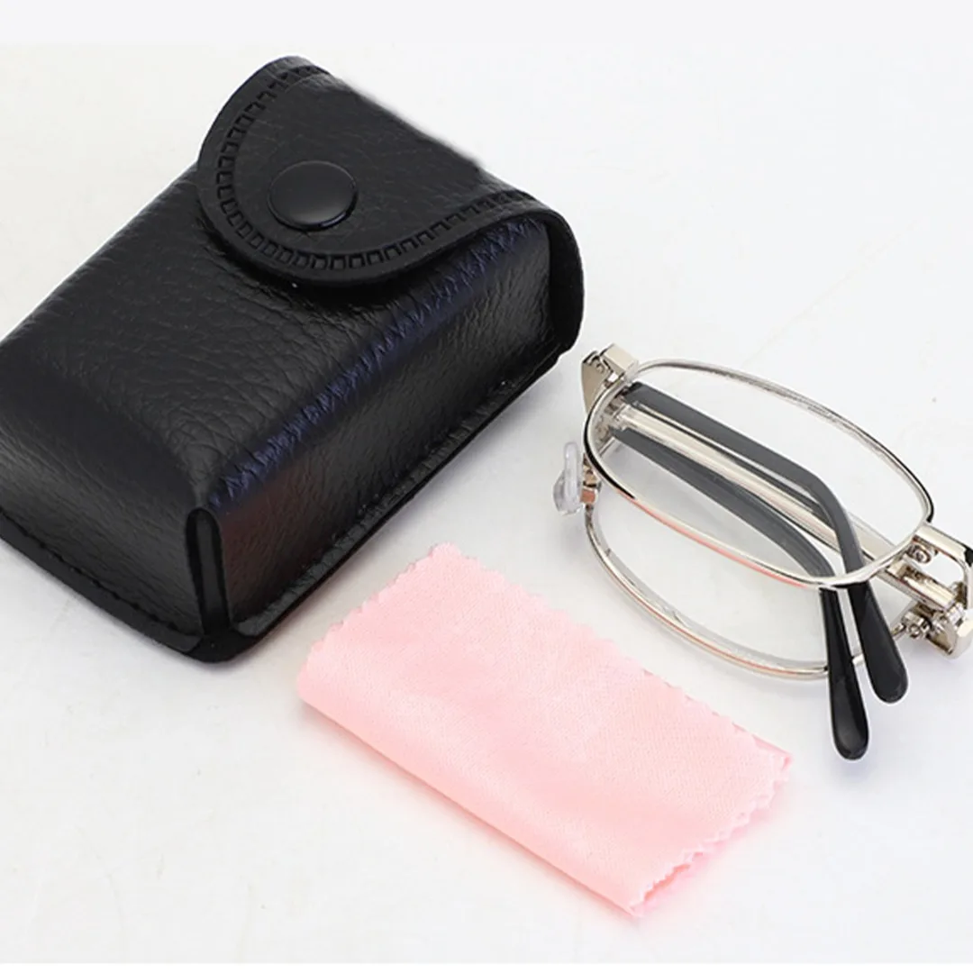 

1 Pc Fashion Metal Unisex Compact Folding Reading Glasses With Carrying Case +1.00/+1.50/+2.00/+2.50/+3.00/+3.50/+4.00/ Eyewear