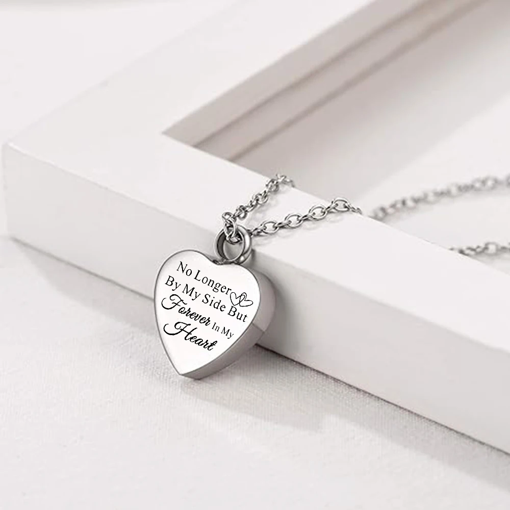 Heart Urn Necklace for Ashes for Women Stainless Steel Memorial Loved One Ashes Keepsake Urn Locket Small Cremation Jewelry ﻿