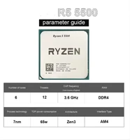 R5 5500 CPU Computer Processor (r5) 6-core 12 Thread 3.6GHz AM4 Brand New Price including tax 2