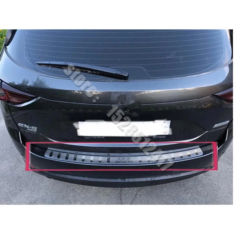 Protecteur de pare-chocs arrière en acier inoxydable, plaque de bande de roulement de protection arrière de coffre de seuil pour Mazda cx-5 cx5 2017-2021, style de voiture