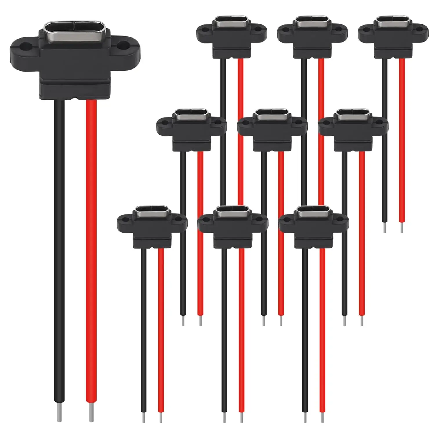 10 pièces prise femelle USB-C prise type-c connecteur 2 broches connecteur USB type-c châssis femelle 2P prise USB femelle étanche