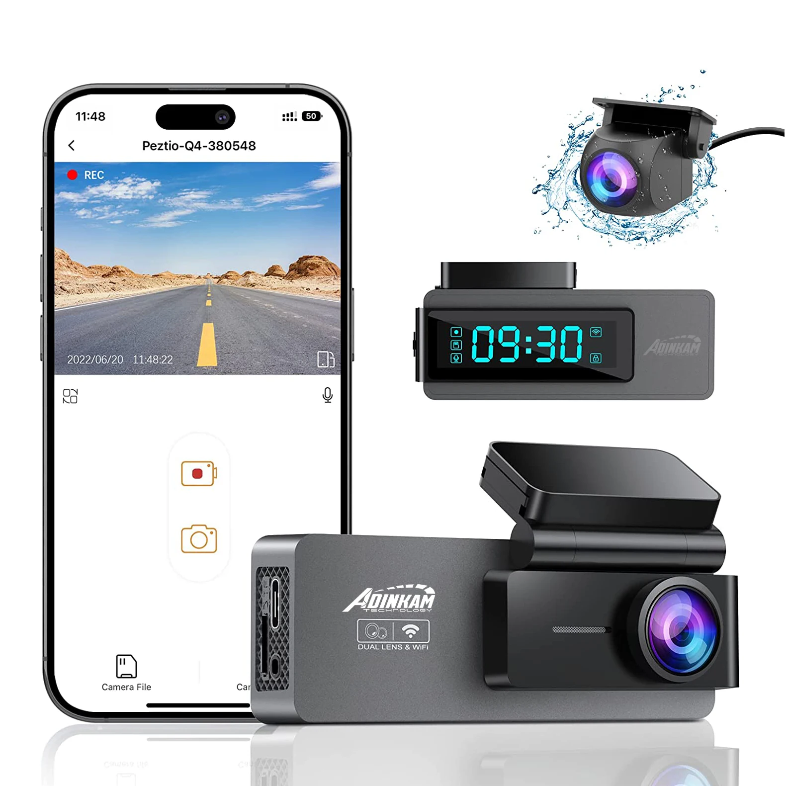 Cross-border dedicated to the new screen exquisite driving recorder 4K HD front and rear dual recording built-in WIFI night vision