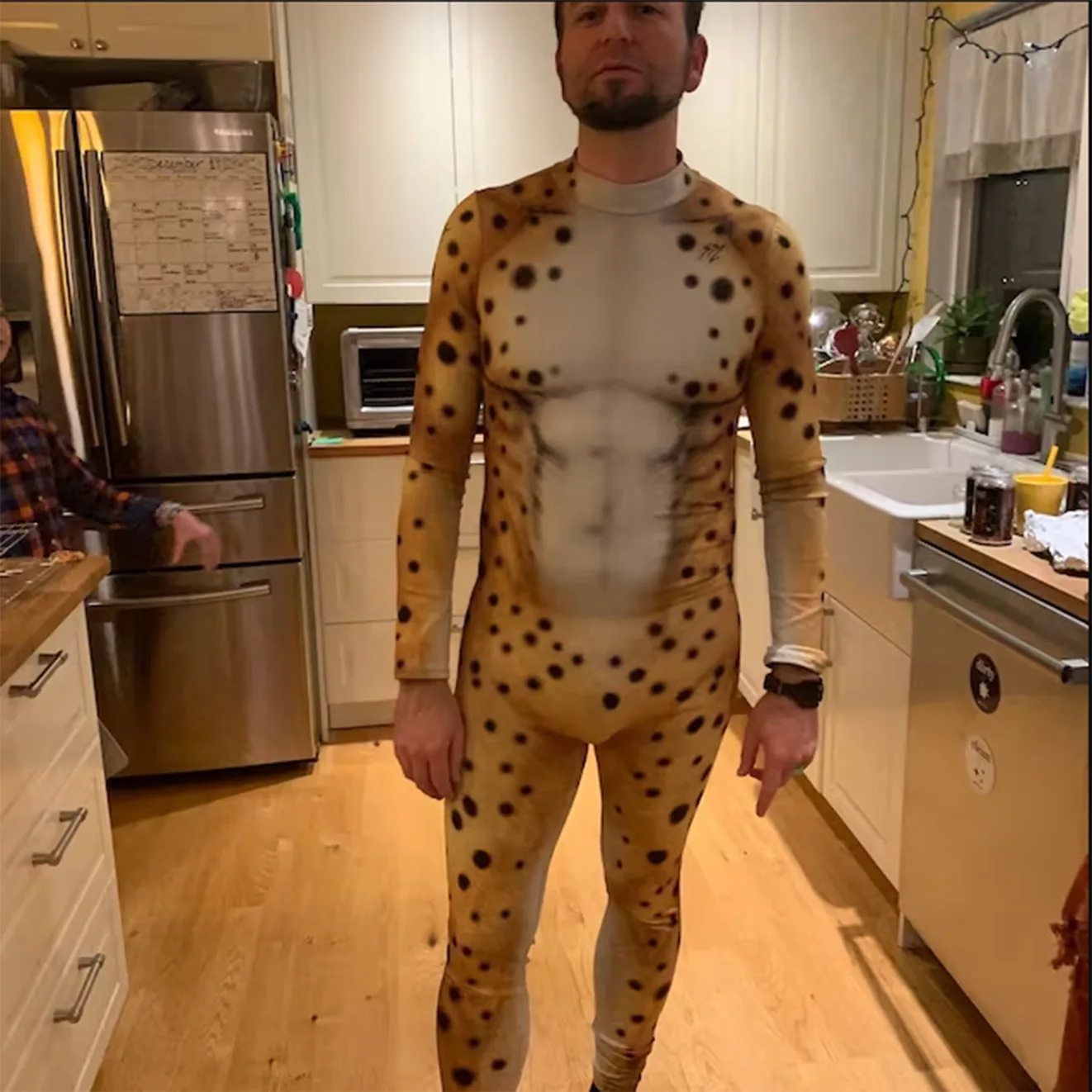Cheetah Animal Cosplay Bodysuit with Tail for Adults and Kids