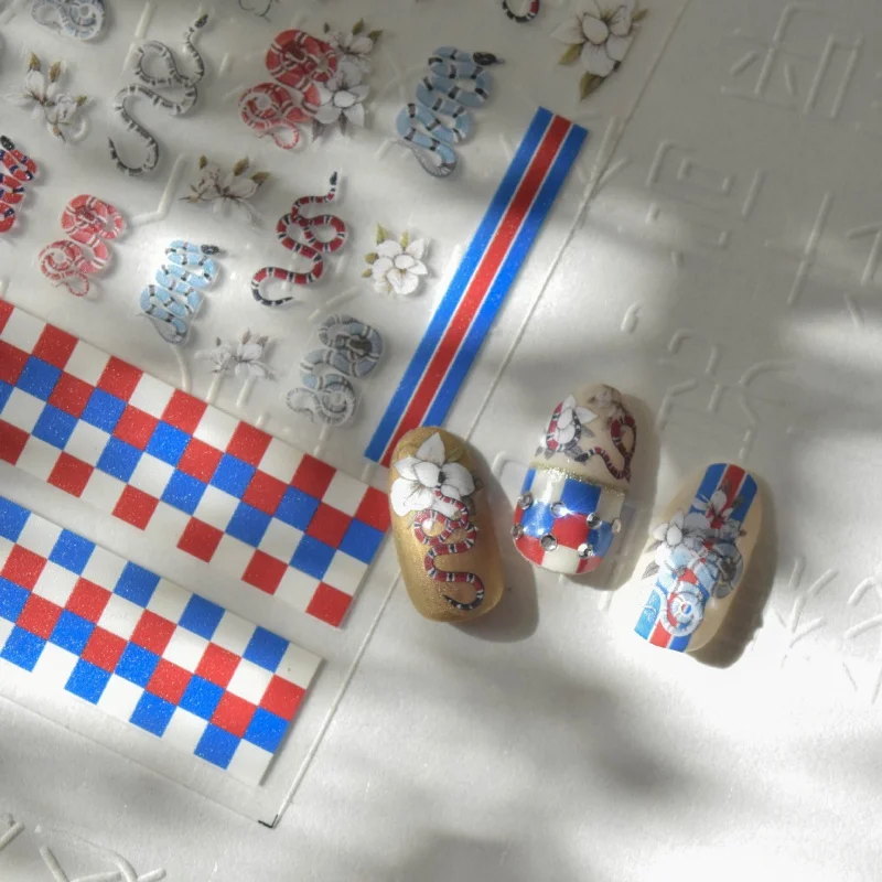 

[Meow.Sensei] Thin Tough 309 Nail Stickers Paper Japanese Sticker Adhesive Nail Sticker Flower Snake Nail Stickers
