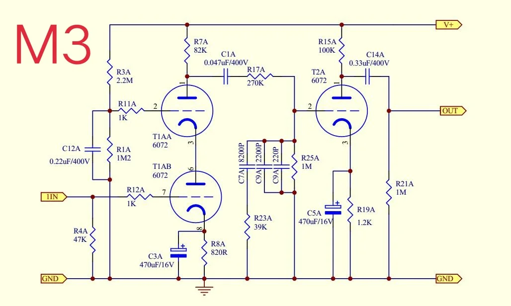 circuit phono riaa pcb basé sur la note circuit tube vide