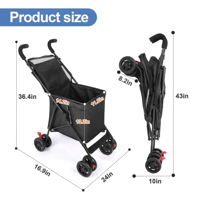 New Arrival Hot Multifunctional Cart Folding Portable  Durable Lightweight Market Purchase Bag Trolley Pet Stroller For Picnic