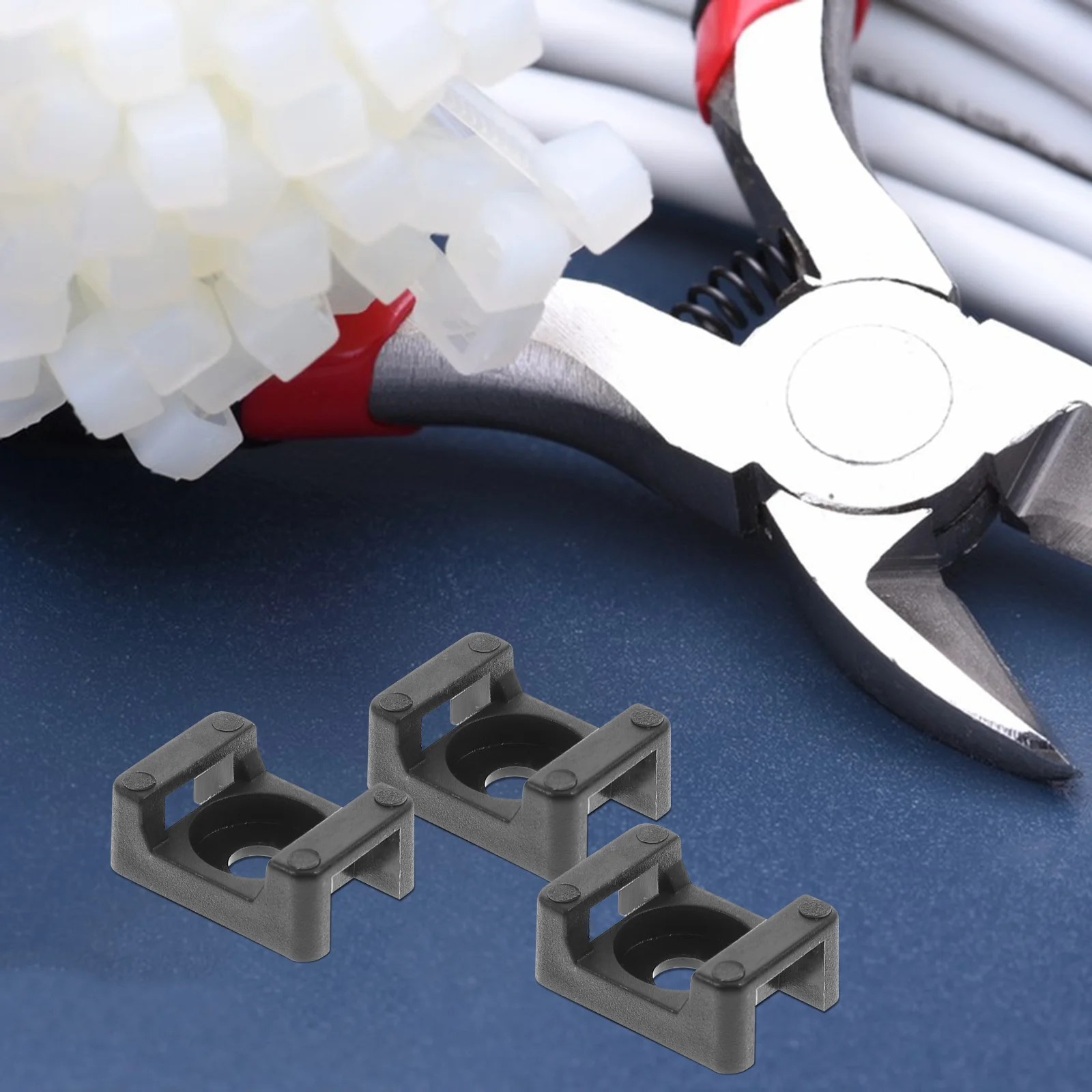 

Wire Holder Cable Mounts Holders for Cords Tie Base Mounting Clips Saddle Plastic Type Bundle Ties
