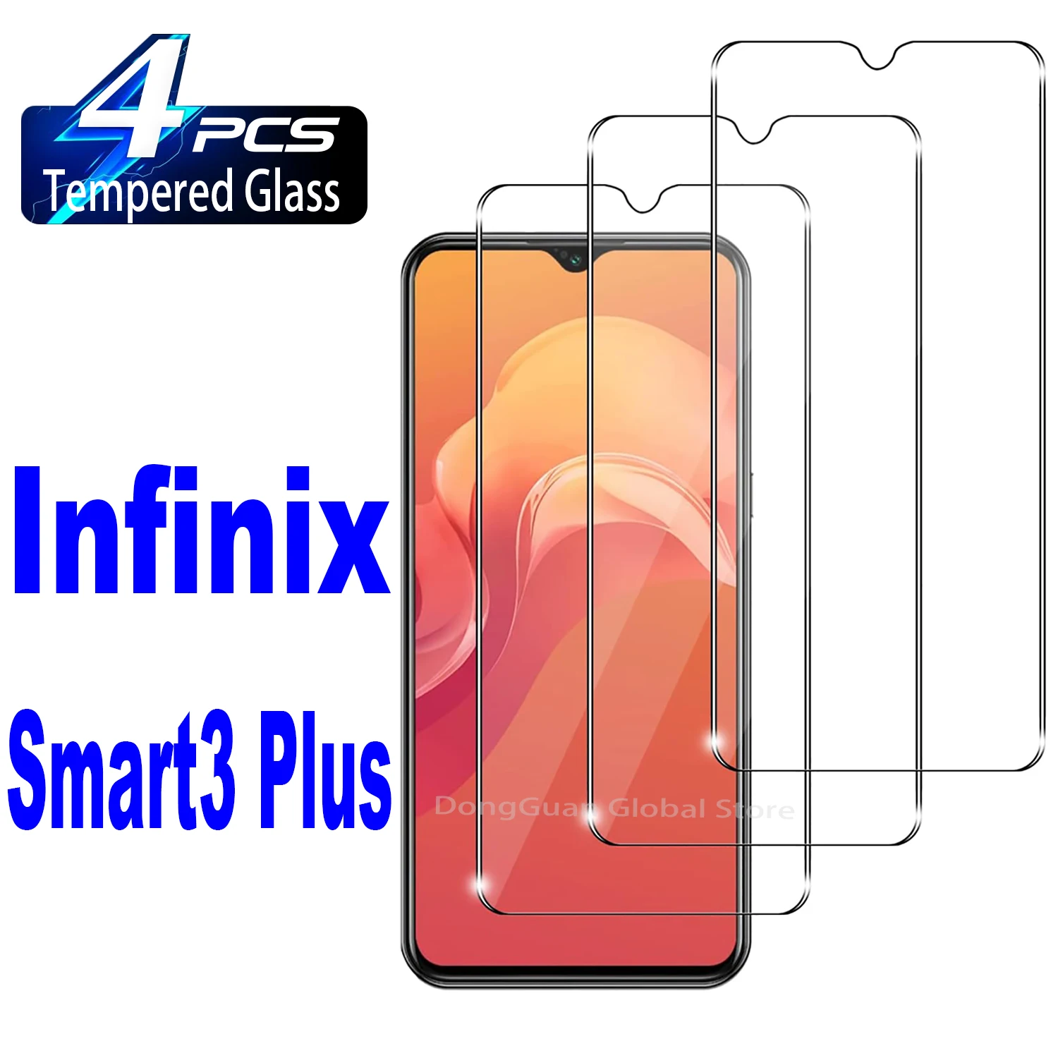 2/4Pcs Tempered Glass For Infinix Smart3 Plus Screen Protector Glass Film