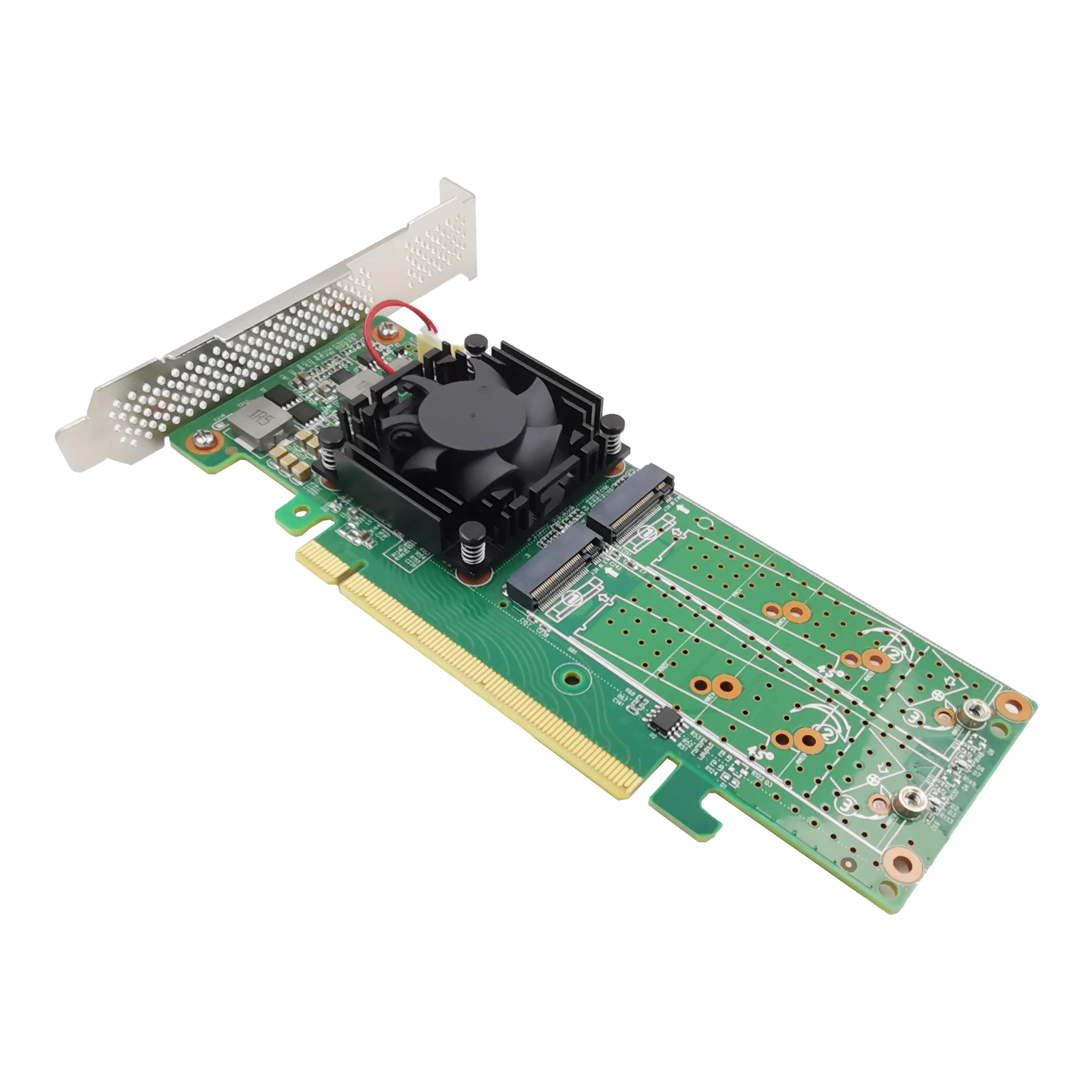 PCIe 3.0 X16 to 4x M.2 NVMe SSD Switch Adapter support 2280 SSD-PE3162-4IL no motherboard bifurcation required