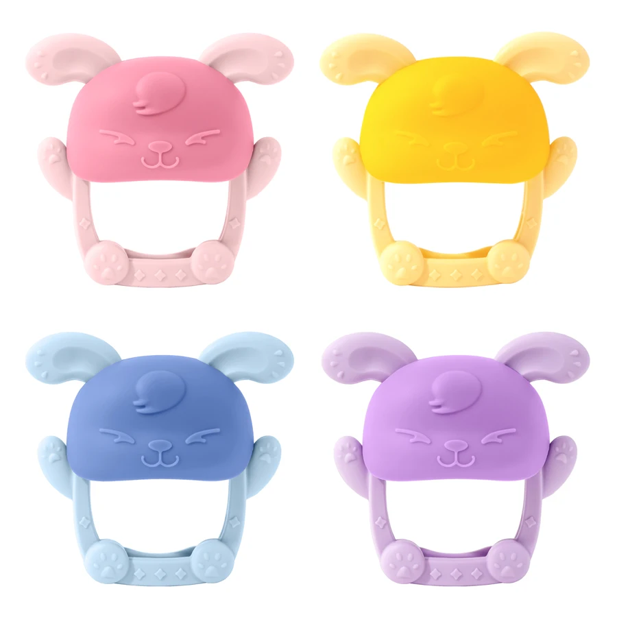 1PC Silicone Baby Teethers BPA Free Cute Cartoon Rabbit Shape Baby Toys Nursing Items Soft Care Equipment