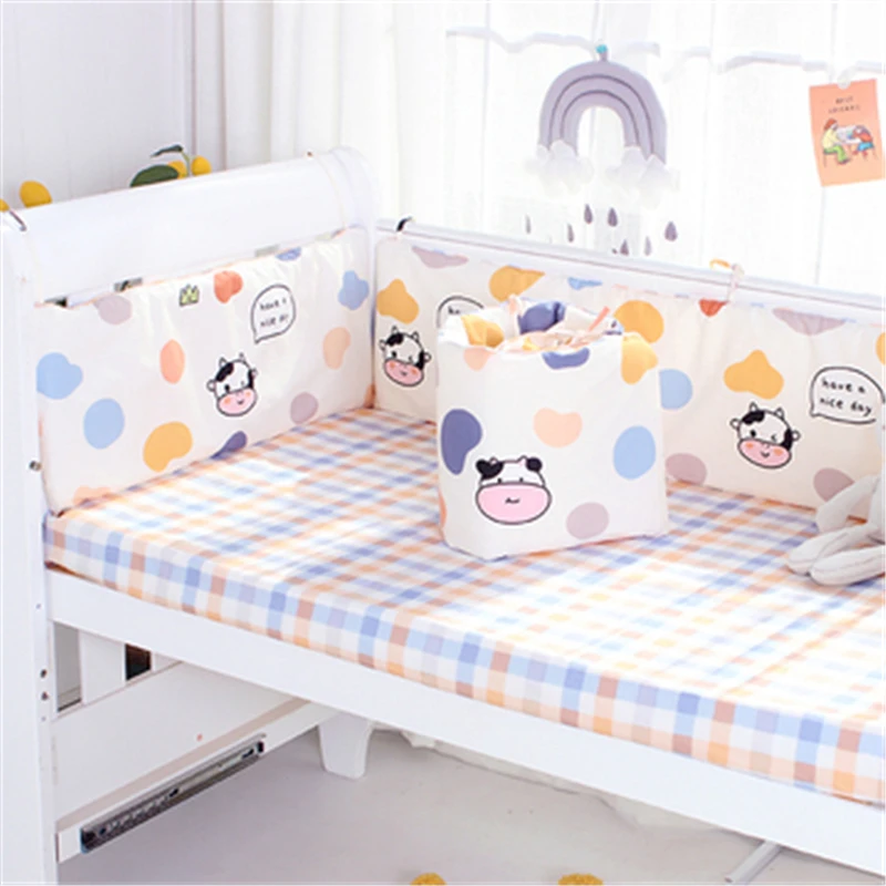 5pcs-set-cotton-baby-bedding-set-for-newborns-comfortable-infant-bed-protector-baby-cribing-cot-set-room-decor-bed-linen-kit