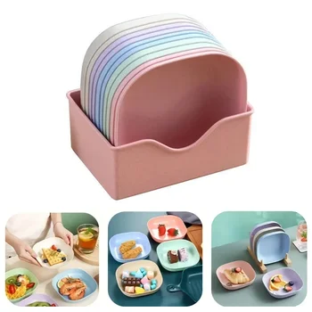 10 Square Dinner Plates Set 1