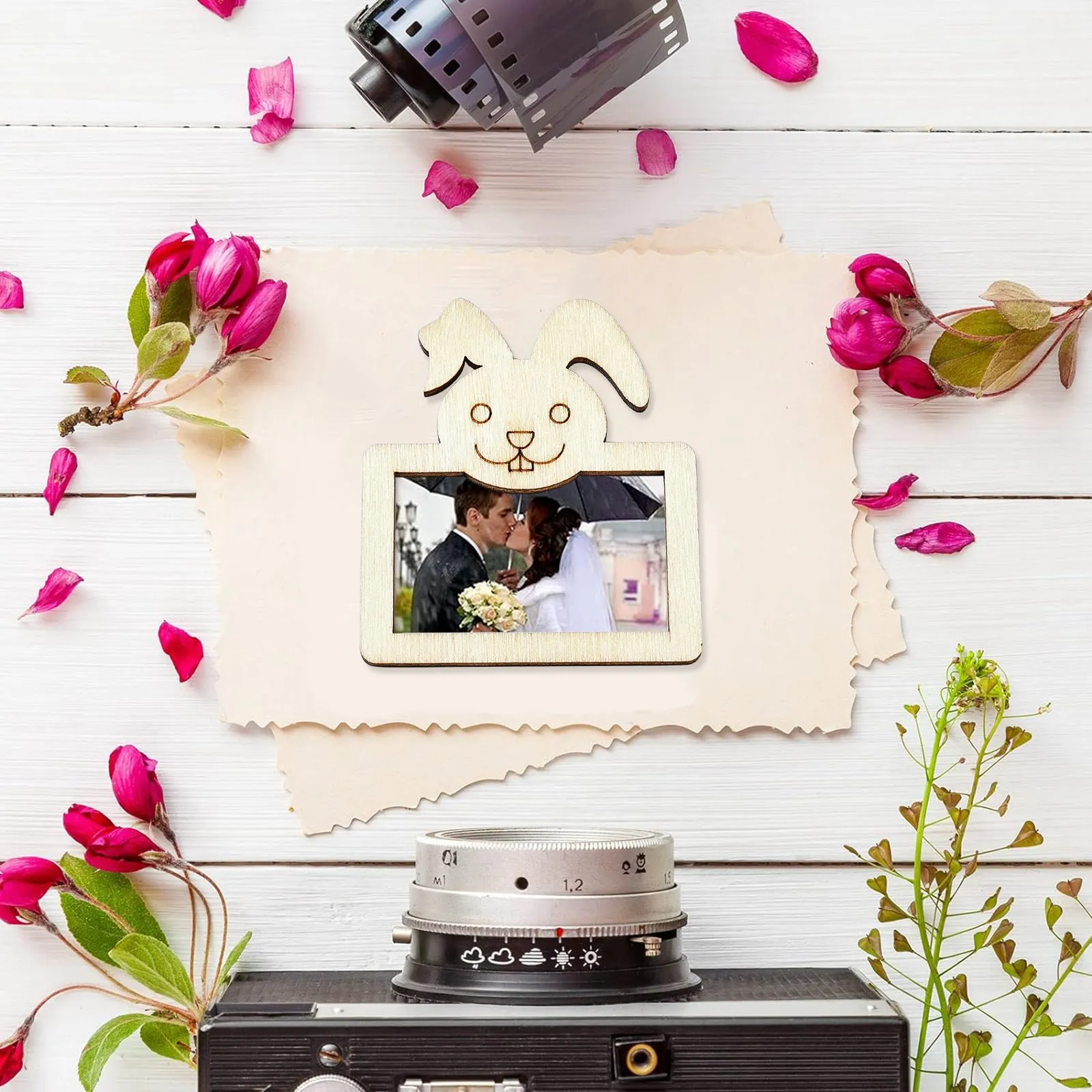 Panda hall 100pcs zufällige Bilderrahmen Holz ausschnitte Tierform unvollendete quadratische Foto rahmen Ornamente für Hochzeit Wohnkultur – Detail 7
