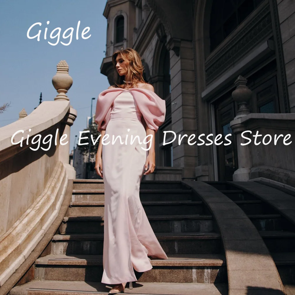 

Giggle Crepe Mermaid Boat Neck Ruffle Formal Elegant Prom Gown Ankle Length luxury Evening Pretty Party Dresses for Women 2023