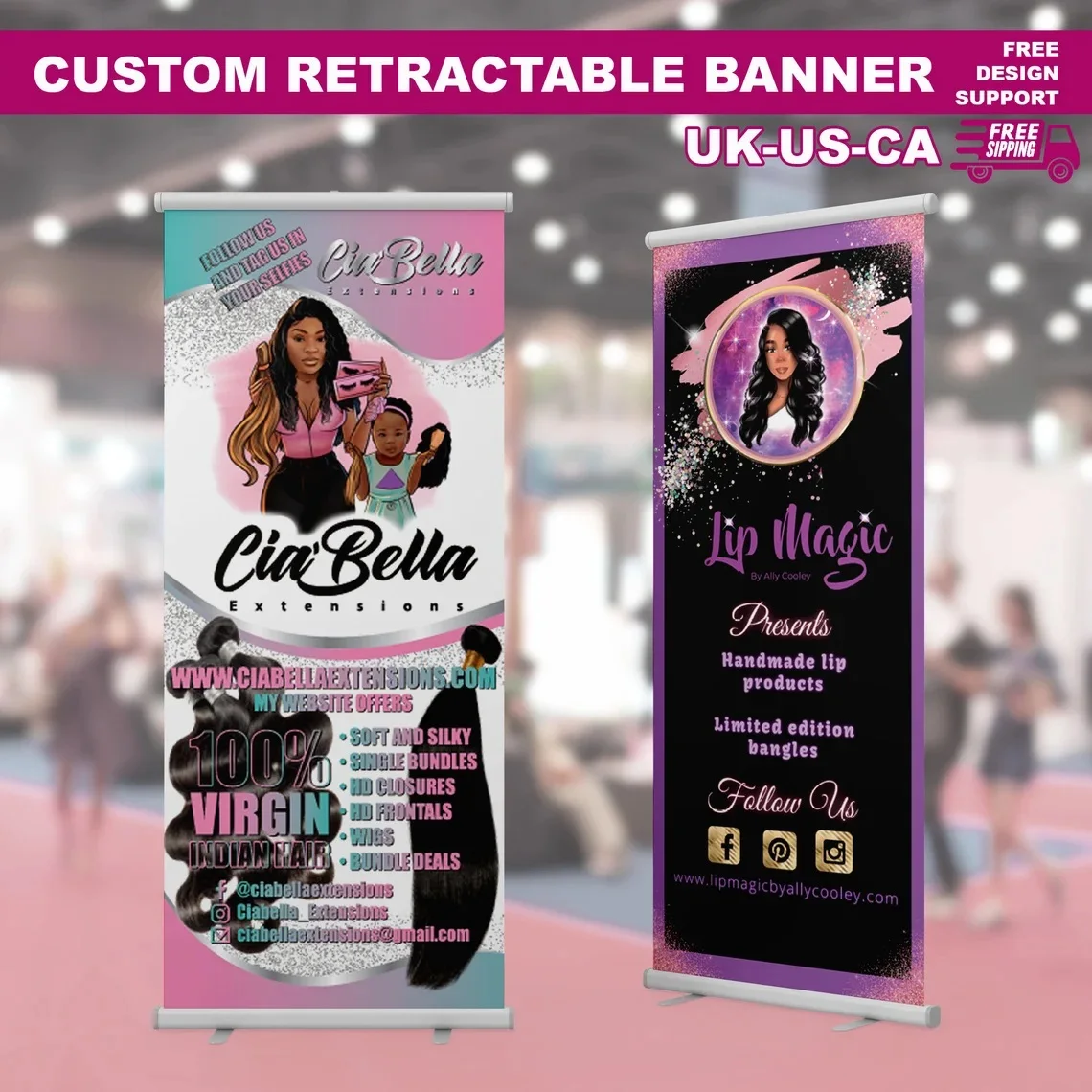 Personalized Advertisement Sign Display Printing Custom Retractable Roll Up Shop Banner Stand