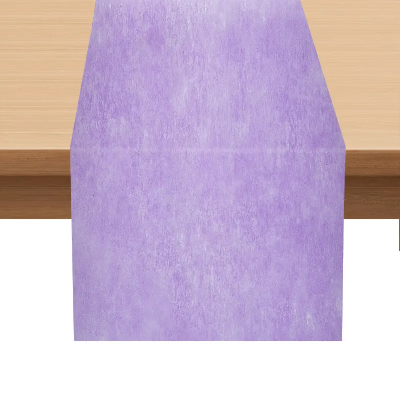 28X500CM Disposable Non-woven Fabric Table Runner ,Candy Color Sheer Dining Table Decoration For Wedding Party Banquet 2