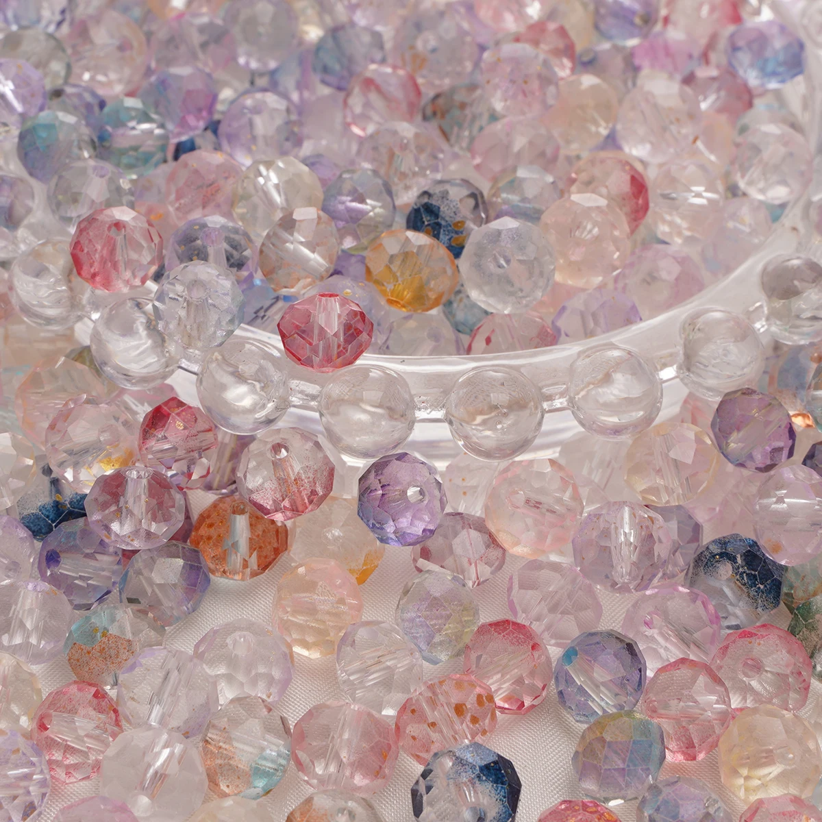 50 Stück Glas geschliffene Oberfläche, bunte Diamant-Kristallperlen, einzigartige verstreute Perlen, handgefertigte DIY-Materialien, Zubehör – Detail 10