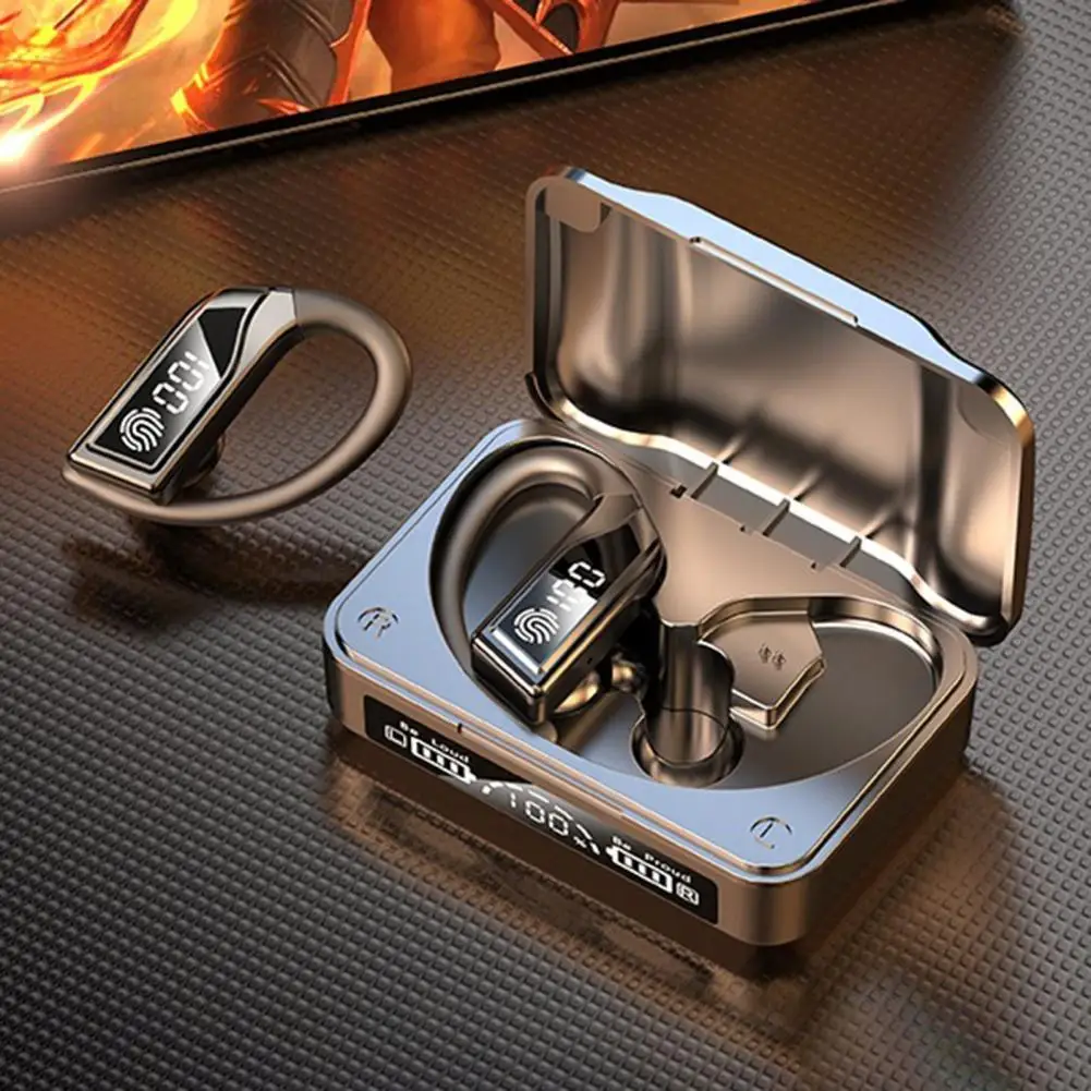 Беспроводная компактная Bluetooth-гарнитура Q8 5.2 с ушным крючком беспроводные