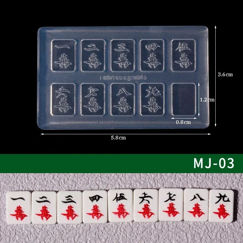Chinese 3D Mahjong Art Nail Kit Silicone Molds New Year Trendy Lucky Carving Molds UV Gel Stamper Makeup DIY Chic Manicure Tools 6