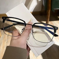 Lunettes bloquant la lumière bleue pour hommes et femmes, rétro, demi-monture, optique, Vintage, carrées, Anti-rayonnement 5