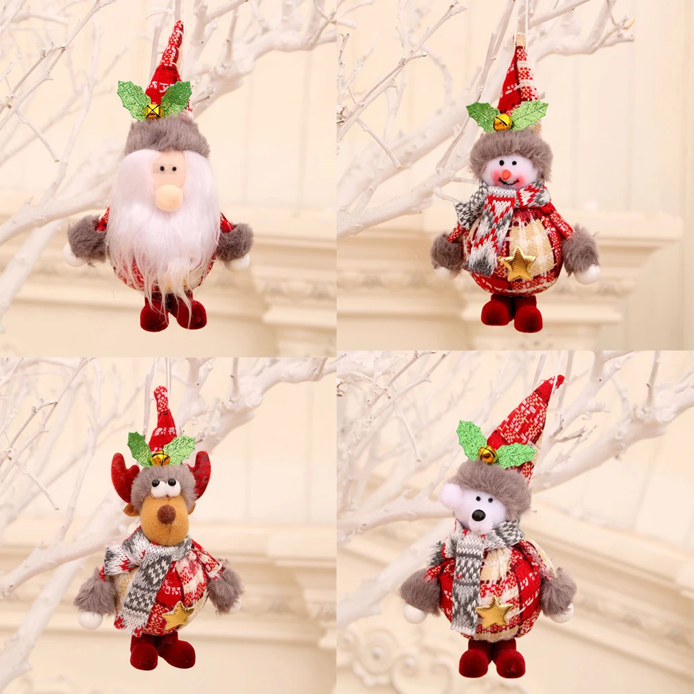 Christmas Dolls Santa Claus Snowman Deer Toys Xmas Figurines Home Decoration Christmas Gift Kids Ornament Christmas Decorations