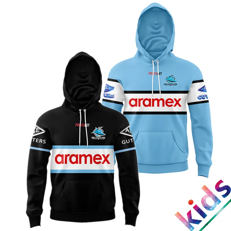 Customization /24 Cronulla Sutherland Sharks Kids Hoodie Shirt Size: 16-26 （Print Name Number）