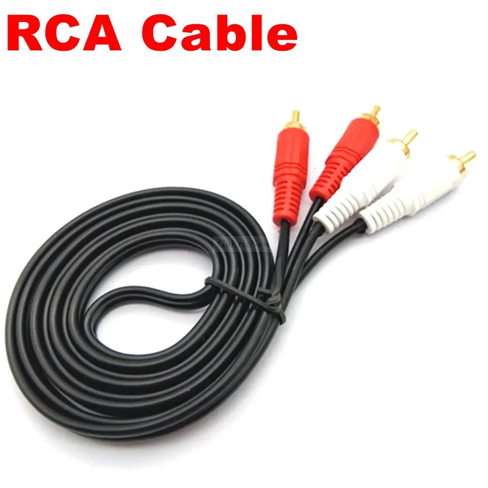 Cavo Audio RCA Doppio Da 2 Metri – Bianco – Per Collegare Subwoofer E Altoparlanti – Placcatura Oro - 2