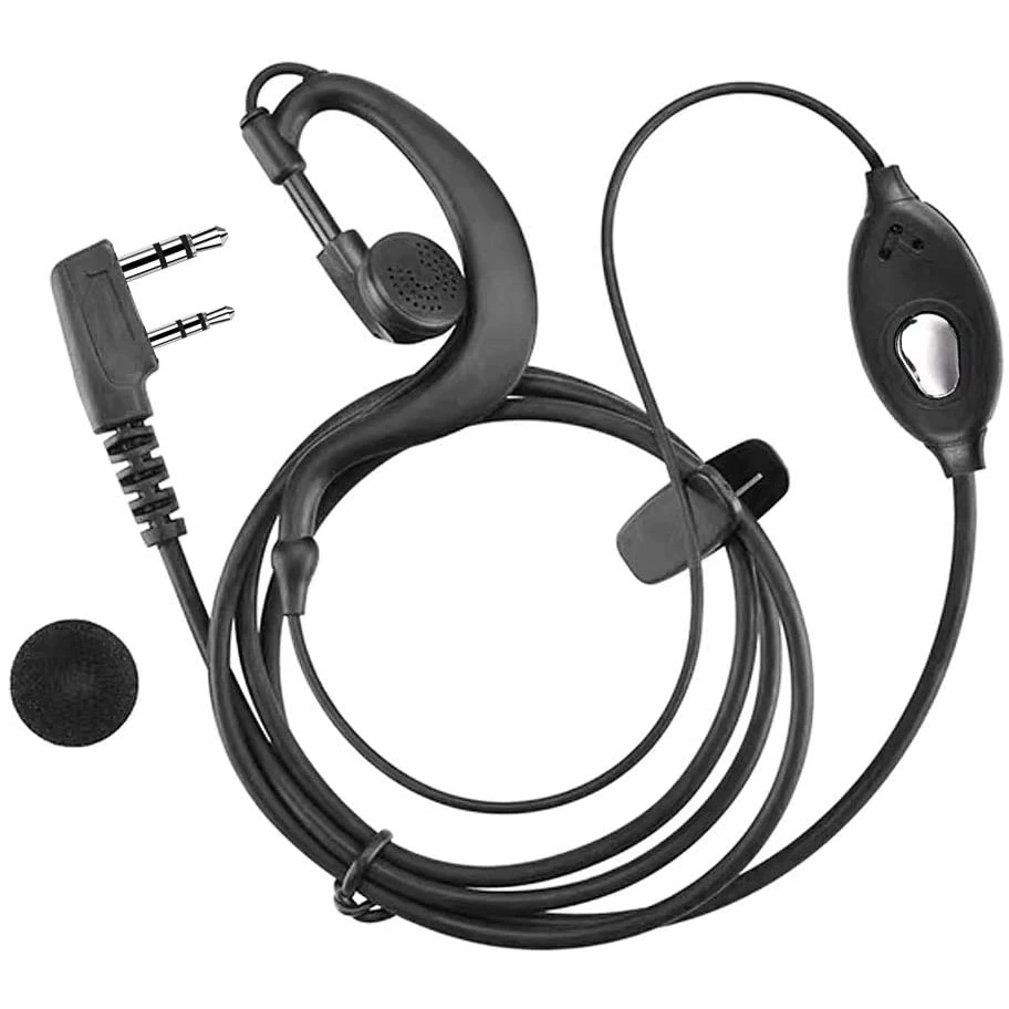 NEW 2 Pin Mic Headset Earpiece Ear Hook Earphone for Baofeng Radio UV 5R 888s