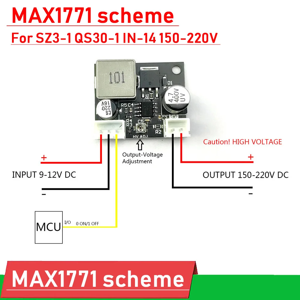 

MAX1771 DC 9-12V до 160V - 220V 170V DC boost высокой яркости для фотографий-14 Nixie трубка светящиеся часы Magic Eye