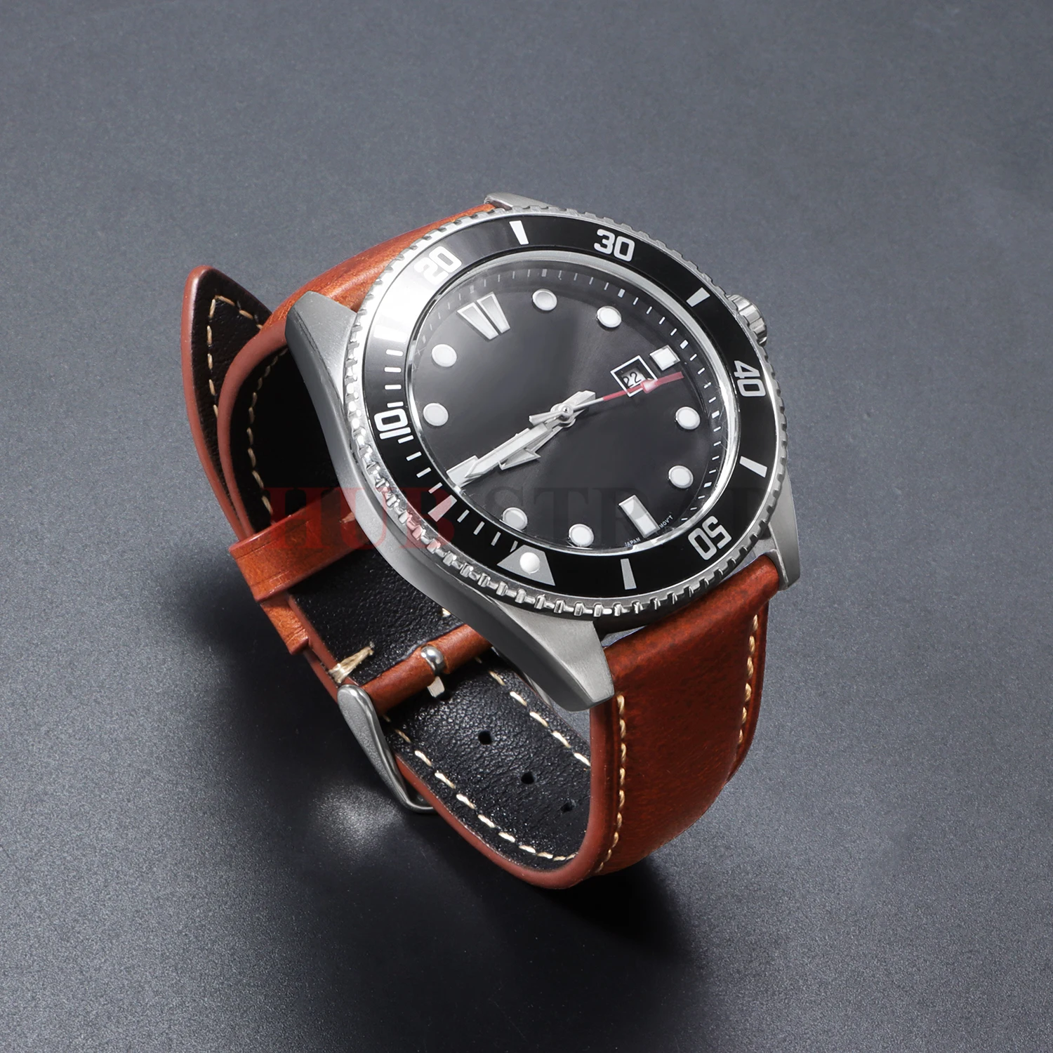 Universelle Vintage-Uhrenarmbänder aus Ölwachsleder 18mm 19mm 20mm 21mm 22mm Braunes Oberleder-Uhrenband Herren-Accessoires mit Dornschließe – Detail 7