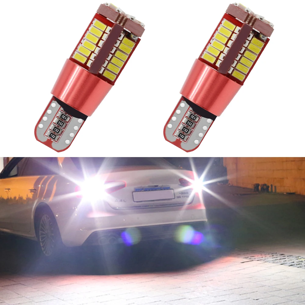 2PCS Car T10 W5W Styling Canbus LED 194 57SMD 4014 Bulbs Errant DC12V Wedge Parking Side Light Driving White Product Accessories