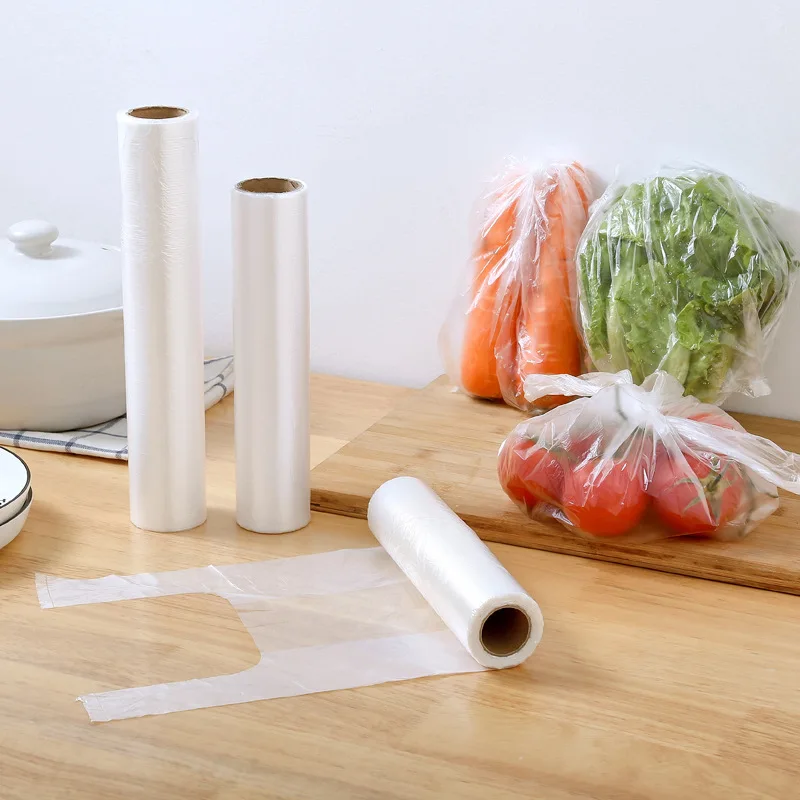 Plastic Food Bag with Handle 100pcs Food Disposable Preservation Cover Bags for Kitchen Fresh-keeping Point-break Saver Bag fresh keeping bags,food storage bags,plastic food storage bags,plastic packaging bags