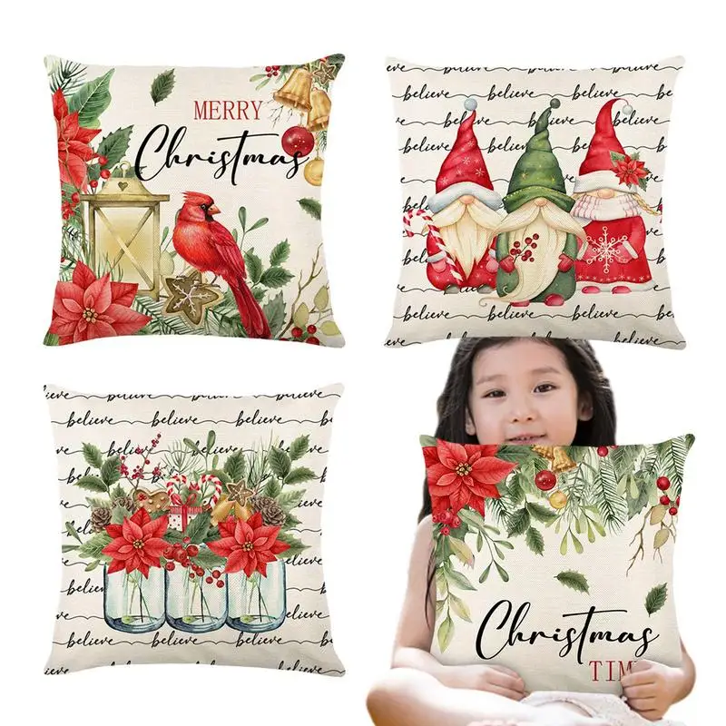 

Christmas Throw Pillow Covers Christmas Decor Pillow Cases Reusable Christmas Cushion Cover Christmas Decor Pillow Covers For