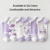 6 Pairs of Women's Spring and Summer Bear Astronaut Four Seasons Creative Fashion Space Sweet and Comfortable Socks 2