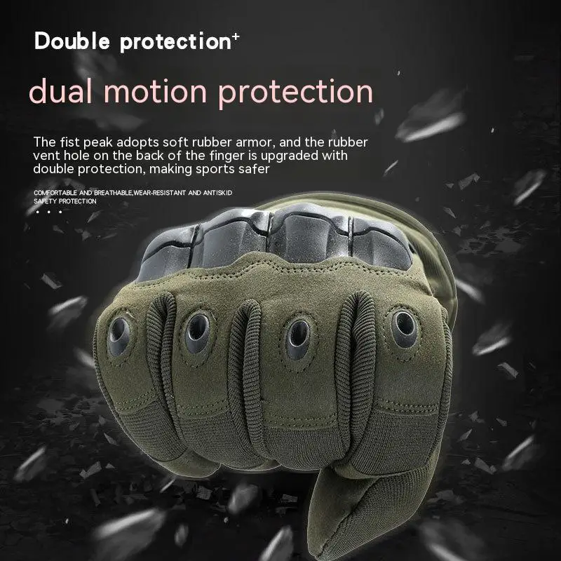 JSJM Tactical Gloves Men Winter Velvet Thickened Warm Gloves Long Finger Touch Screen Anti-Slip Full Finger Gloves Ski Gloves 4