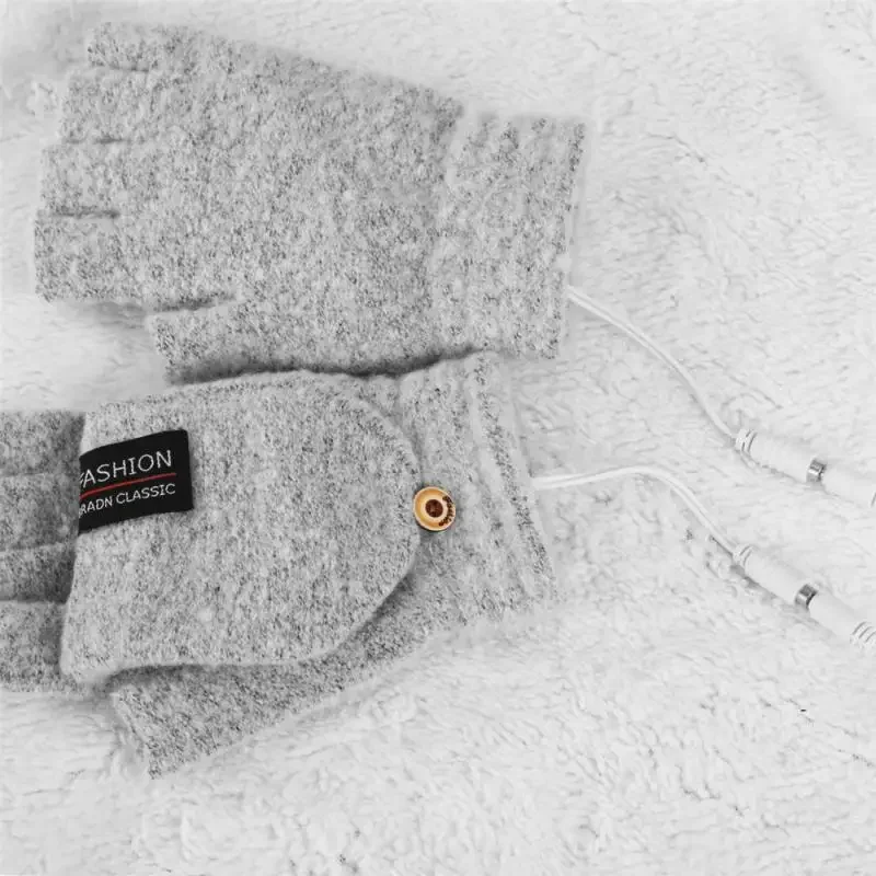 Electric Heated Winter Gloves Mittens Heater Rechargeable USB Reusable Winter Warm Heating Laptop For Women Men Sports Skiing 4