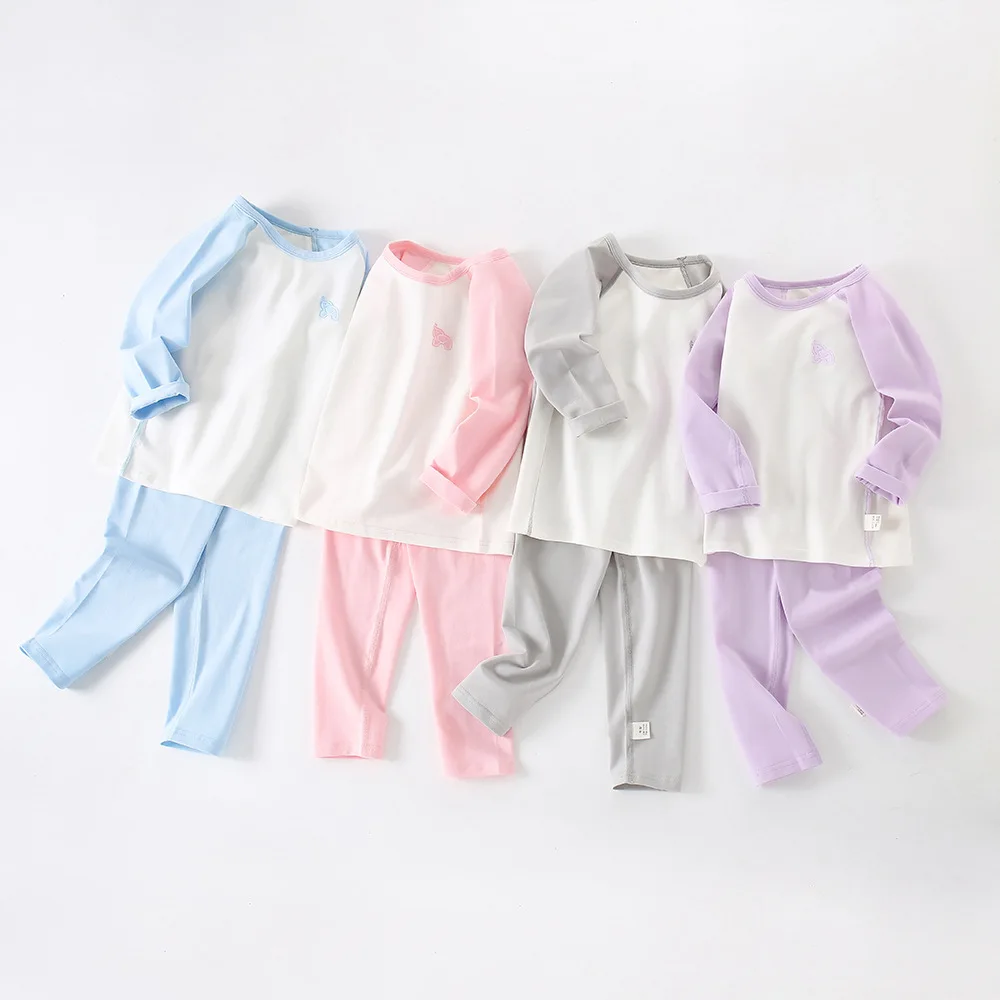 Baby Pajamas Childrens Plain Pyjamas Wholesale Long Sleeve Plain
