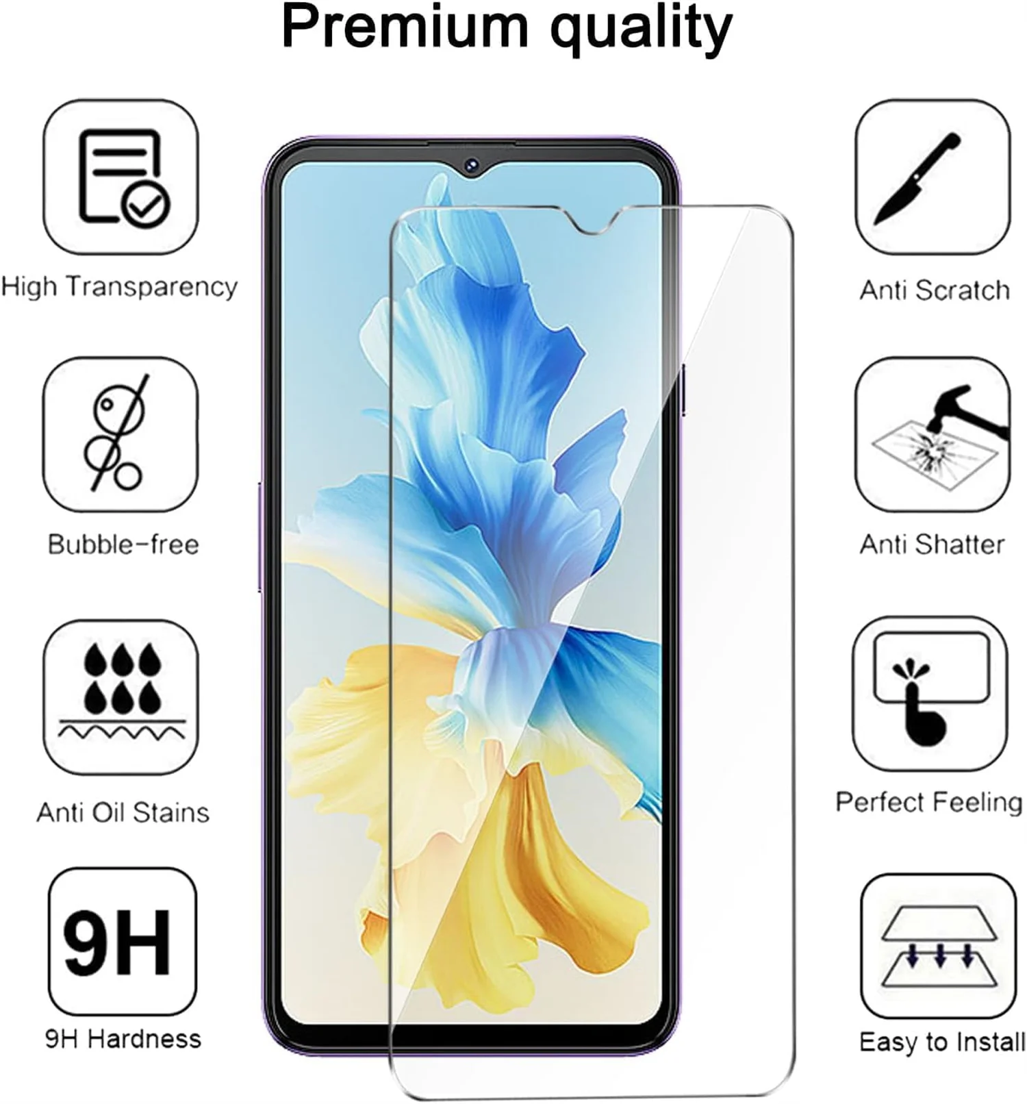 High-Definition Anti-Drop Screen Protector with Premium Tempered Glass