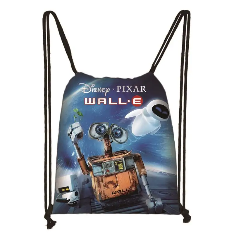 Fashion Disney Wall-E Robot Drawstring Bag Boys Girls Storage Bags Teenager Casual Backpack Travel Beach Bags Gift