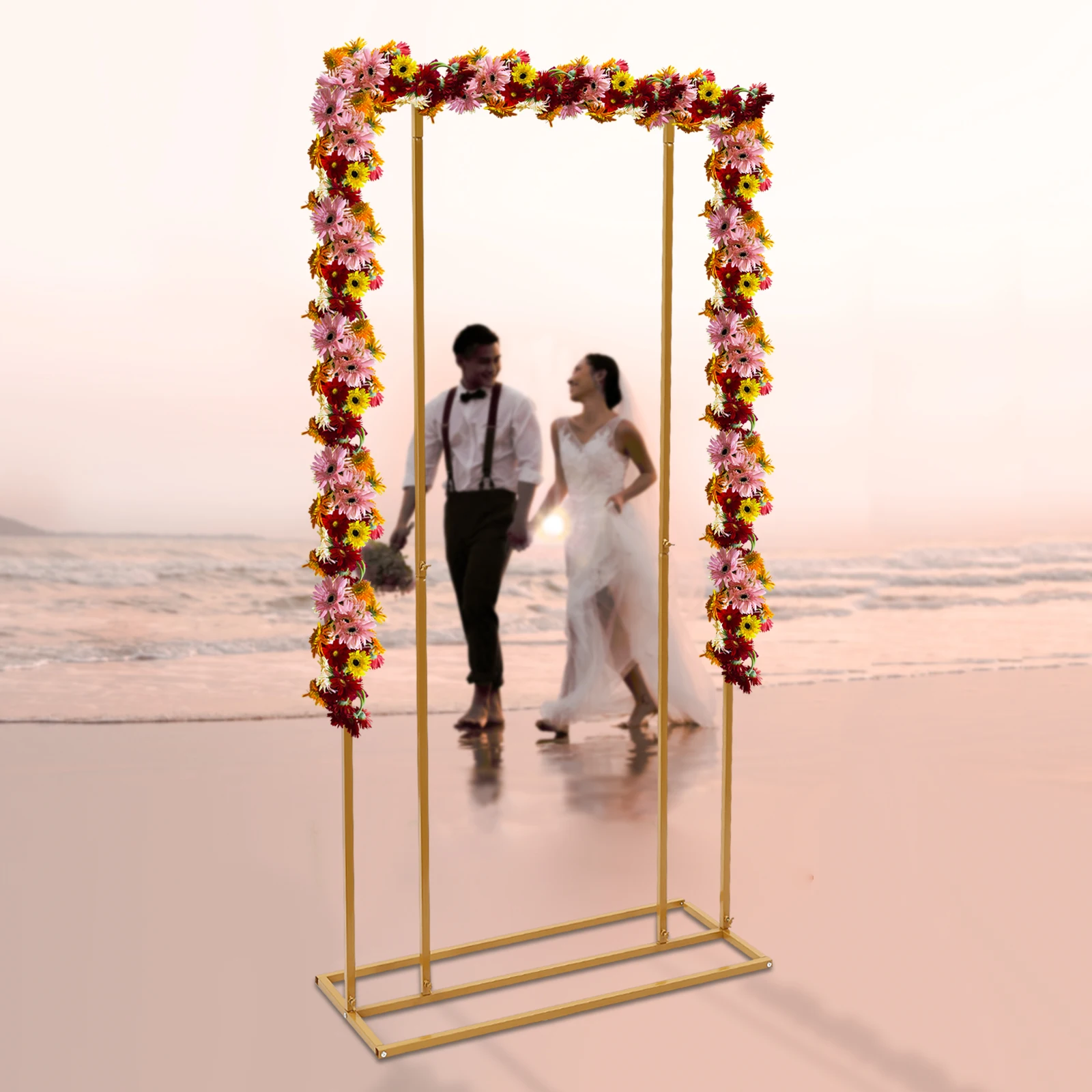 Balloon Wedding Backdrop Stand Garden Floral Balloon Frame Freestanding Geometric Background Stand for Wedding Party Decor 1*2m