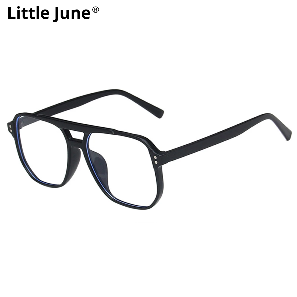 Retro Rivet Square Glasses Frame Fashion Metal Hinge Anti Blue Light