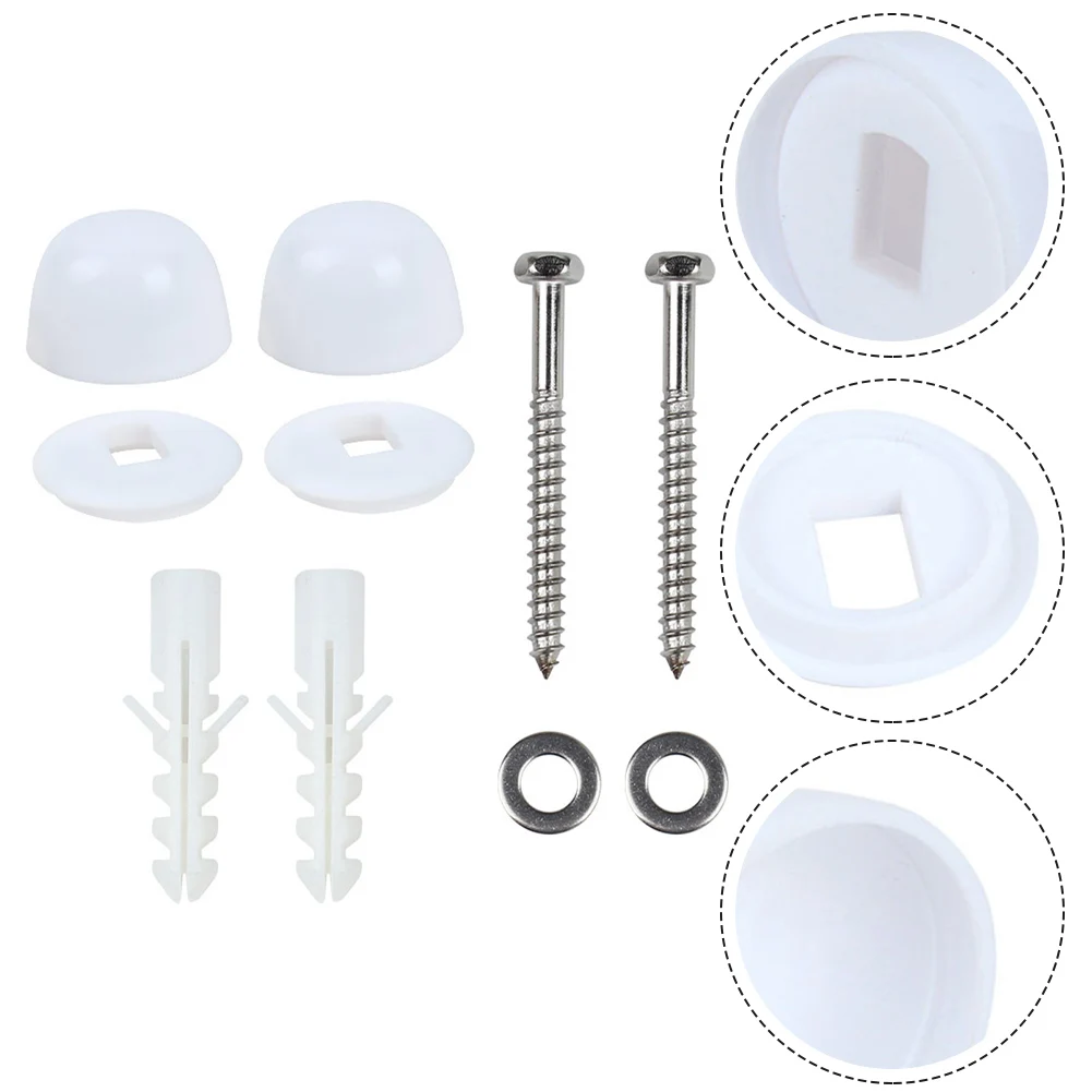 2set Long Screws With Wall Plugs Accessories Toilet Pans Bidet Fixing Kit Set Washers With End Cap for Concrete Floors Parts