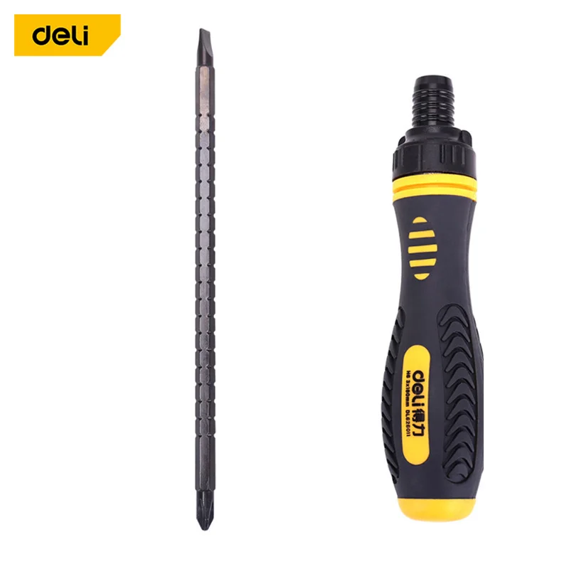 

DELI Ratche Phillips Slotted Dual Purpose Scalable Ratchet Screwdrivers CR-V Magnetic Screw Driver Repair Manual Tool