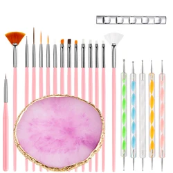 22 - Piece Nail Art Tool Set with Resin Palette and Dual - Ended Engraving Pen (AB - 71)