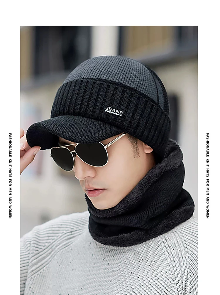 Neue Acryl-Woll mütze für Winter und ältere Fleece dicke Strick mütze Outdoor-Kälteschutz und Wärme – Detail 9