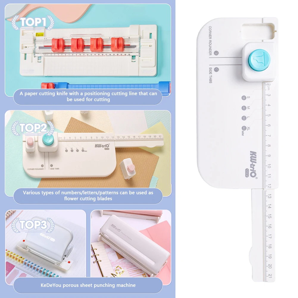 Tab Punch Loose-leaf Separator DIY Index Sticker Label Puncher Divider Paper Punch Machine Scrapbooking Embossing Tools