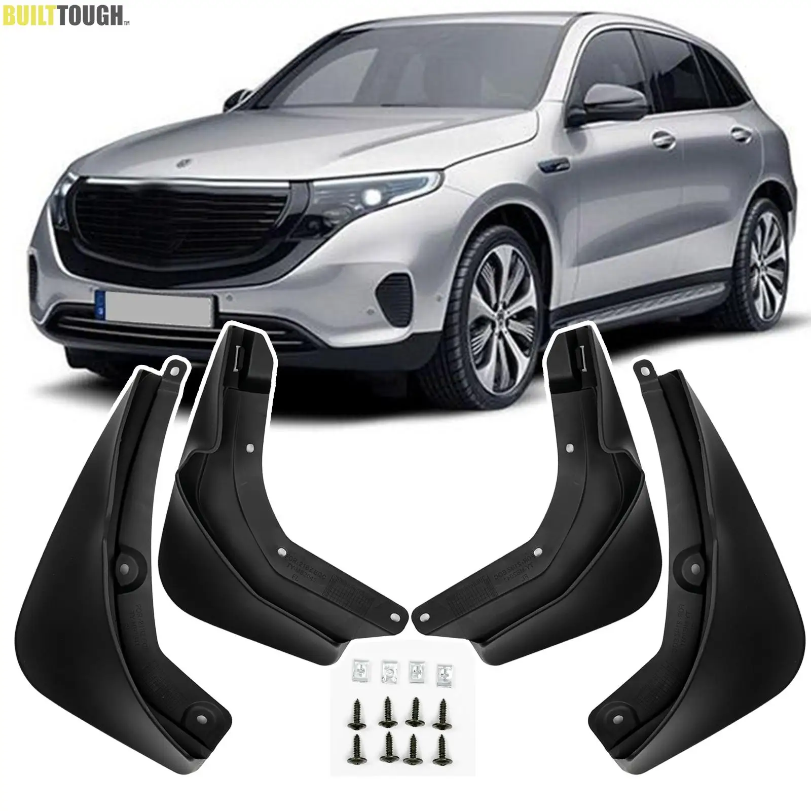 

4Pcs Set Mud Flaps Splash Guards Mudguards Car Fender Protection Body Kit For Mercedes Benz EQC 400 2019-2022 Cover Accessories